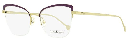 Salvatore Ferragamo Cat Eye Eyeglasses SF2182 736 Gold/Violet 53mm 2182