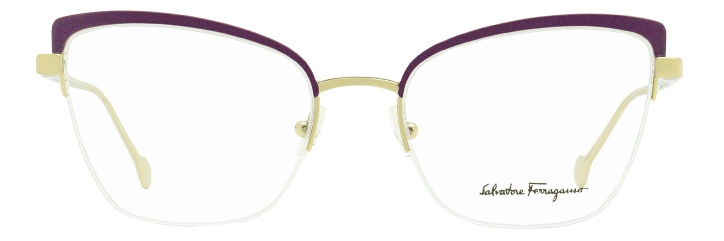 Salvatore Ferragamo Cat Eye Eyeglasses SF2182 736 Gold/Violet 53mm 2182