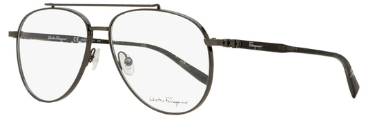 Ferragamo Pilot Eyeglasses SF2184 069 Dark Ruthenium/Gray Havana 56mm 2184