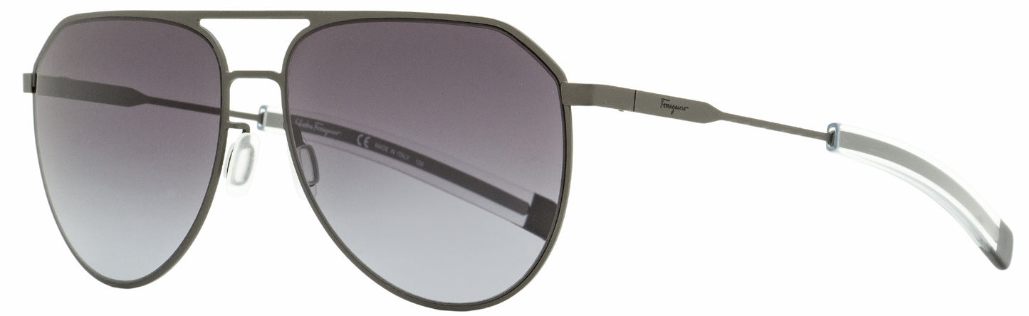 Salvatore Ferragamo Pilot Sunglasses SF219S 071 Matte Dark Ruthenium 62mm 219