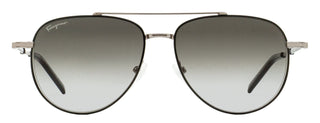 Ferragamo Double Bridge Sunglasses SF226S 086 Black/Ruthenium 58mm