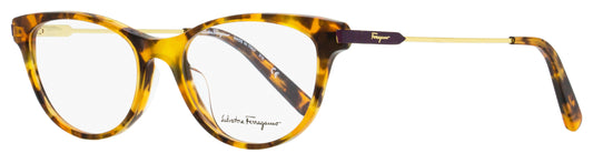 Salvatore Ferragamo Cat Eye Eyeglasses SF2852 638 Rust Havana/Gold 52mm 2852