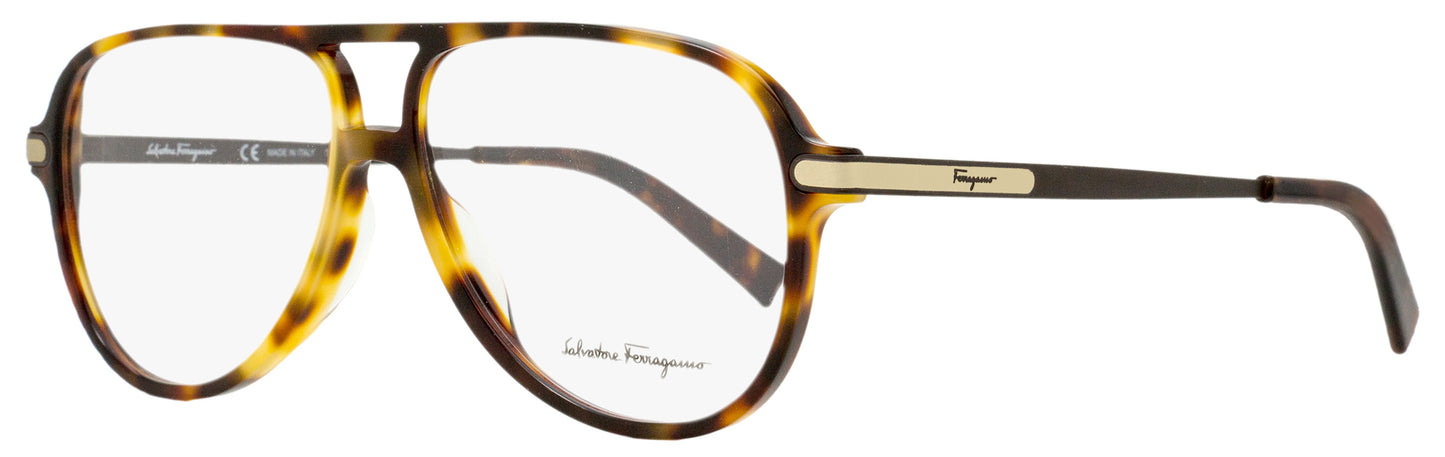 Ferragamo Pilot Eyeglasses SF2855 214 Havana/Gold 57mm 2855