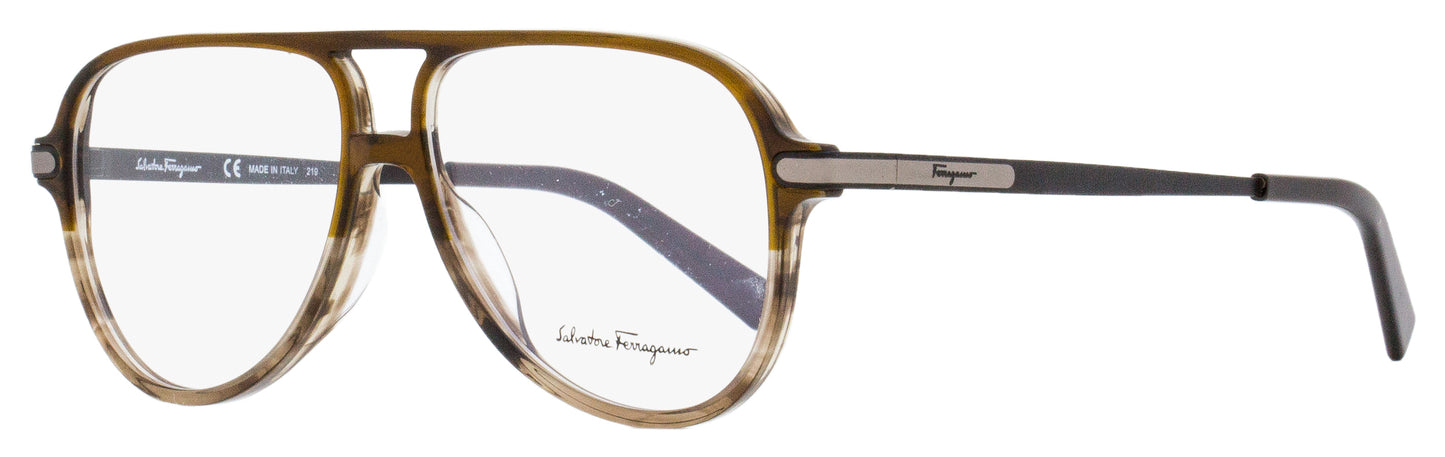 Salvatore Ferragamo Pilot Eyeglasses SF2855 340 Mustard/Taupe 57mm 2855