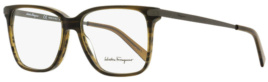 Salvatore Ferragamo Rectangular Eyeglasses SF2877 216 Striped Brown/Ruthenium 55mm 2877