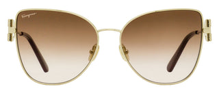 Ferragamo Crystal Gancini Sunglasses SF296SR 703 Gold/Maroon 60mm