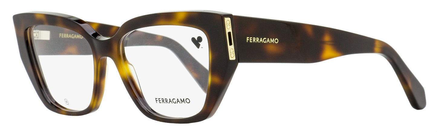 Ferragamo Butterfly Rectangular Eyeglasses SF2972 240 Tortoise 54mm