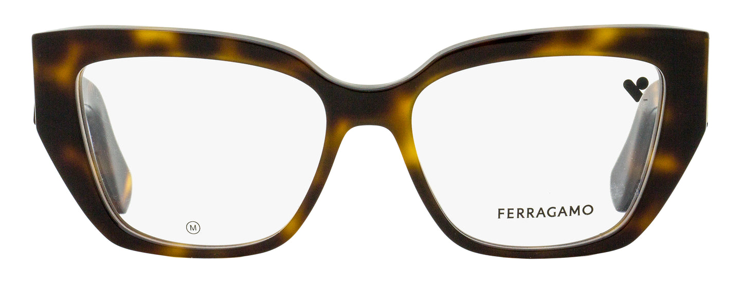 Ferragamo Butterfly Rectangular Eyeglasses SF2972 240 Tortoise 54mm