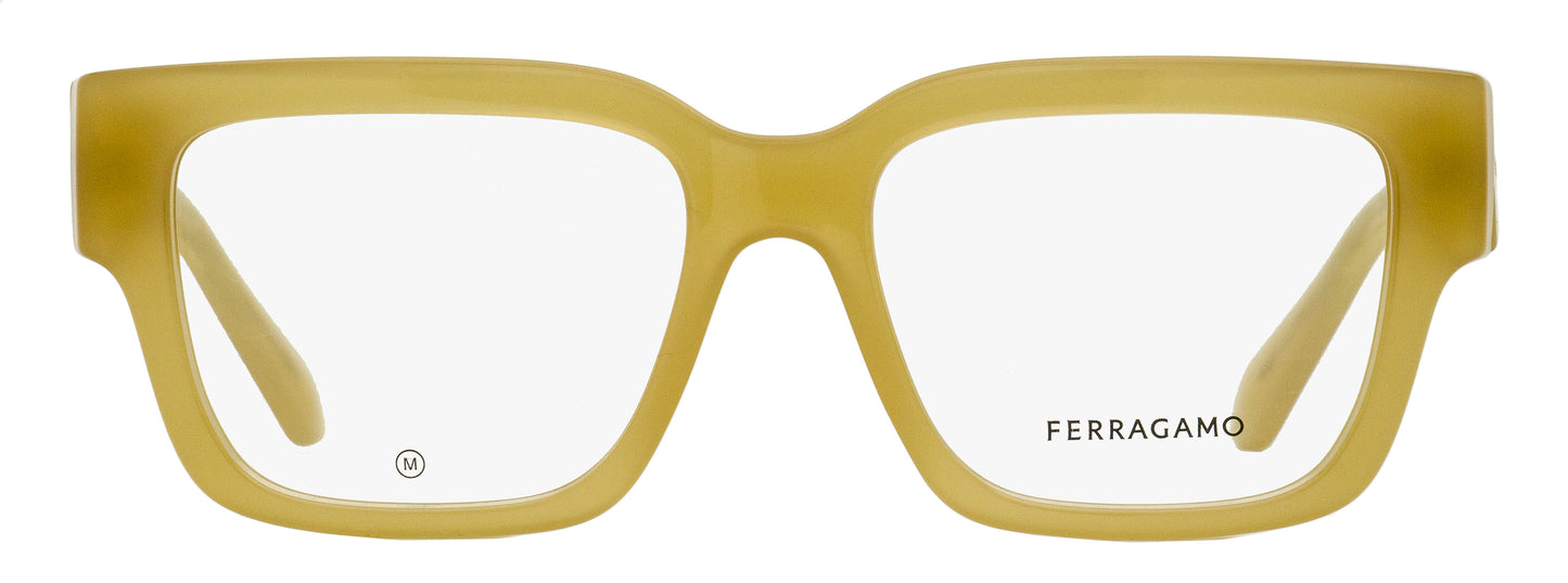 Ferragamo Modified Rectangular Eyeglasses SF2975 708 Opaline Honey 53mm