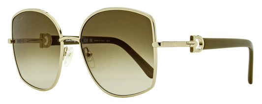 Ferragamo Rounded Butterfly Sunglasses SF304S 750 Gold/Khaki 58mm