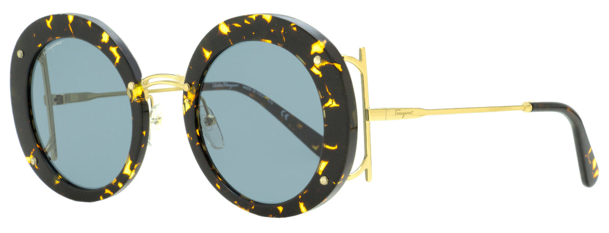 Ferragamo Round Sunglasses SF939S 206 Vintage Havana/Gold 