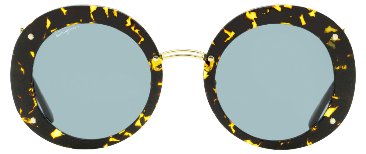 Ferragamo Round Sunglasses SF939S 206 Vintage Havana/Gold 