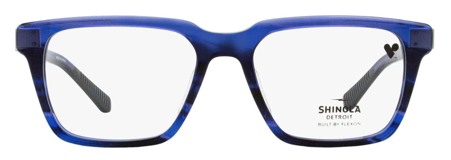 Shinola Flexon Rectangular Eyeglasses SH15000 460 Navy Horn 54mm