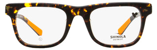 Shinola Modified Rectangle Eyeglasses SH15002 242 Amber Tortoise 51mm