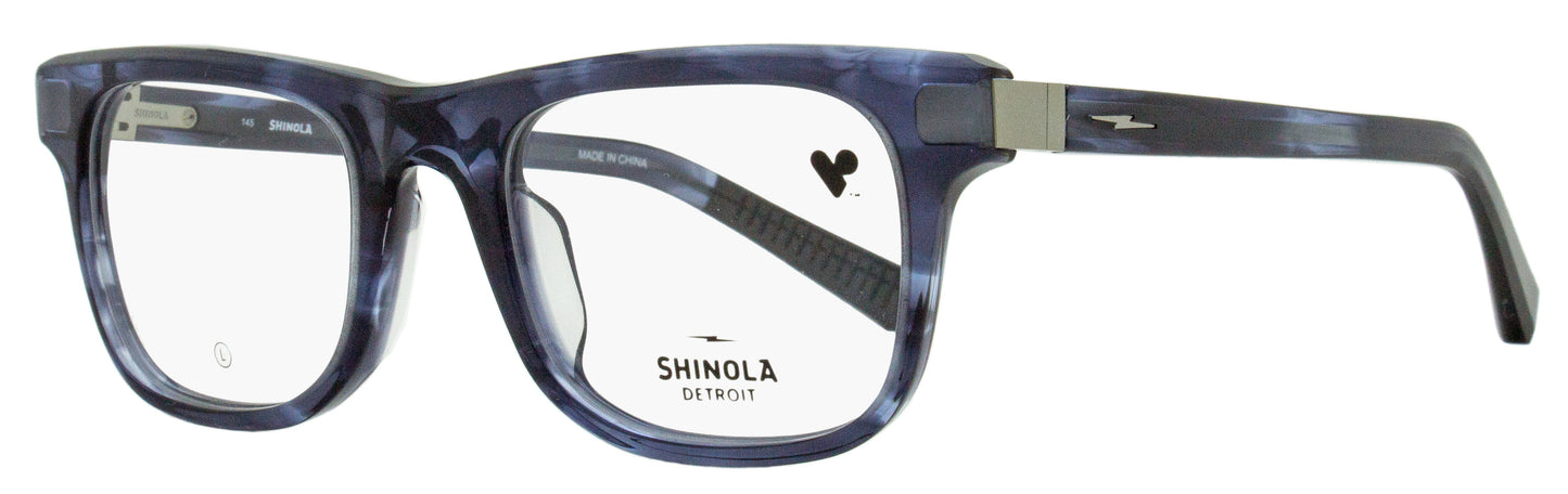 Shinola Modified Rectangle Eyeglasses SH15002 461 Blue Havana 51mm