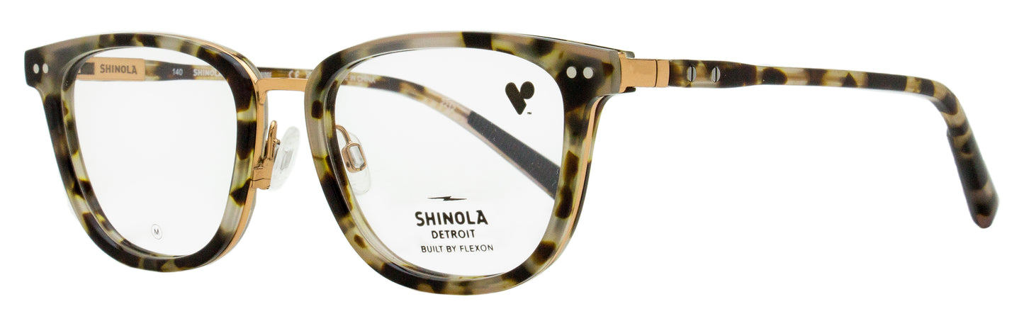 Shinola Memory Metal Eyeglasses SH27000 160 Bone Tortoise 52mm