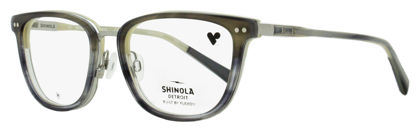 Shinola Memory Metal Eyeglasses SH27000 261 Taupe Horn 52mm