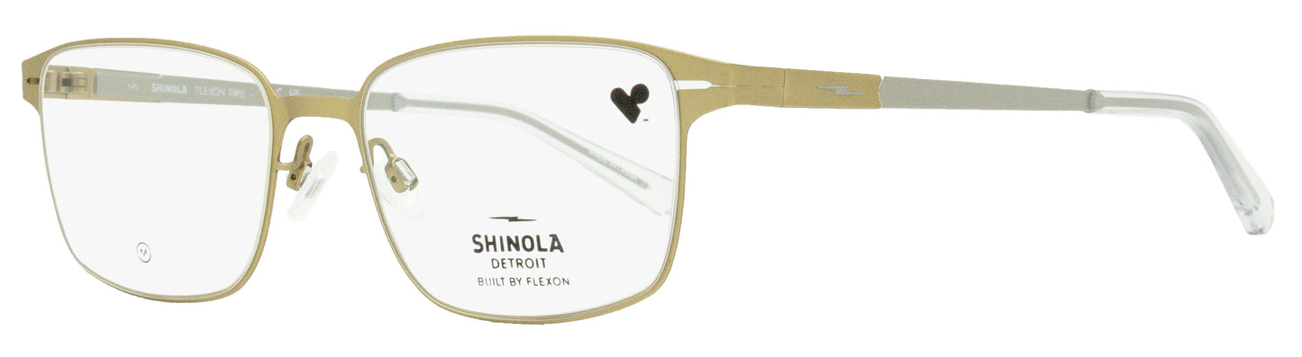 Shinola Flexon Rectangular Eyeglasses SH31002 719 Satin Gold 52mm