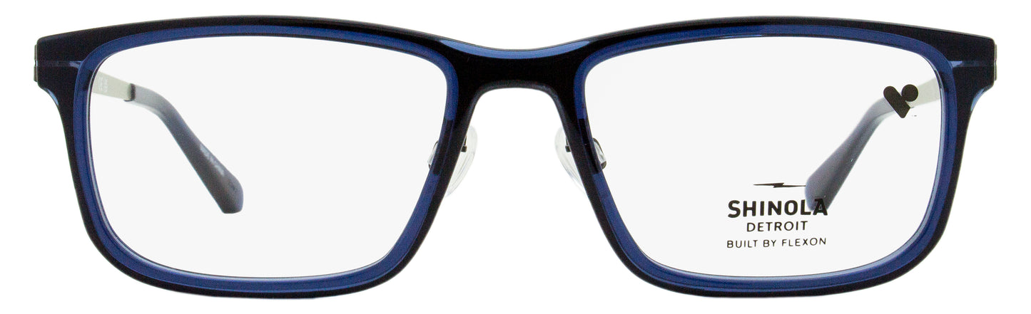 Shinola Flexon Temple Eyeglasses SH37000 410 Crystal Navy 55mm