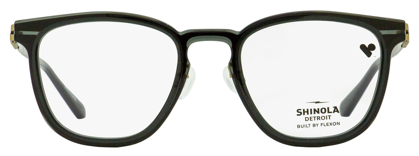 Shinola Flexon Keyhole Eyeglasses SH37001 012 Crystal Carbon 50mm