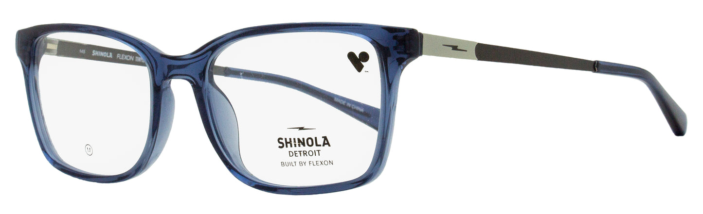 Shinola Flexon Rectangular Eyeglasses SH37003 413 Crystal Blue 53mm