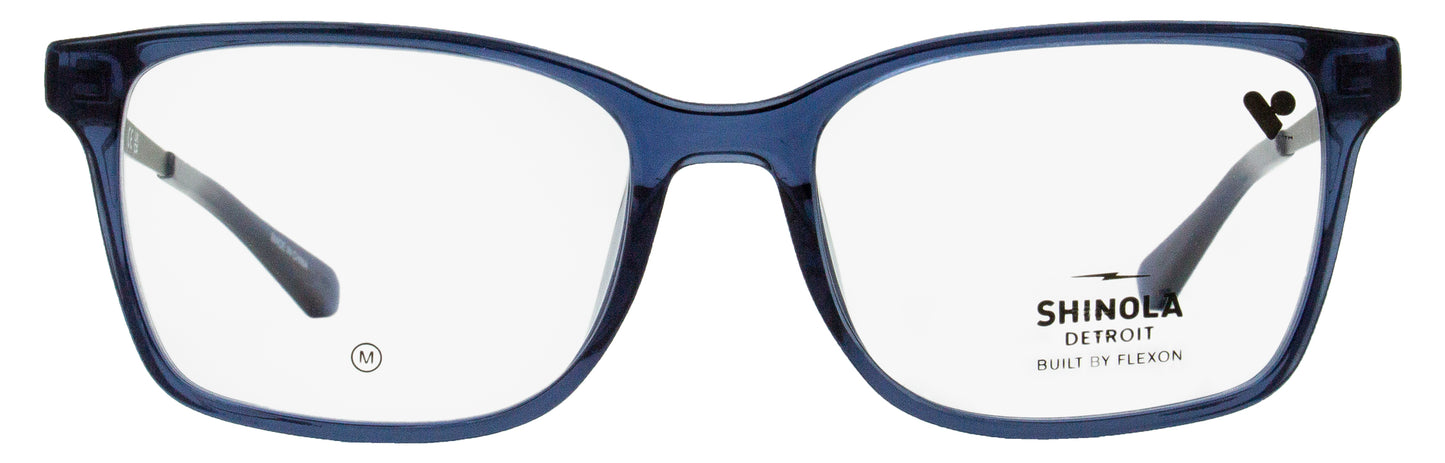 Shinola Flexon Rectangular Eyeglasses SH37003 413 Crystal Blue 53mm