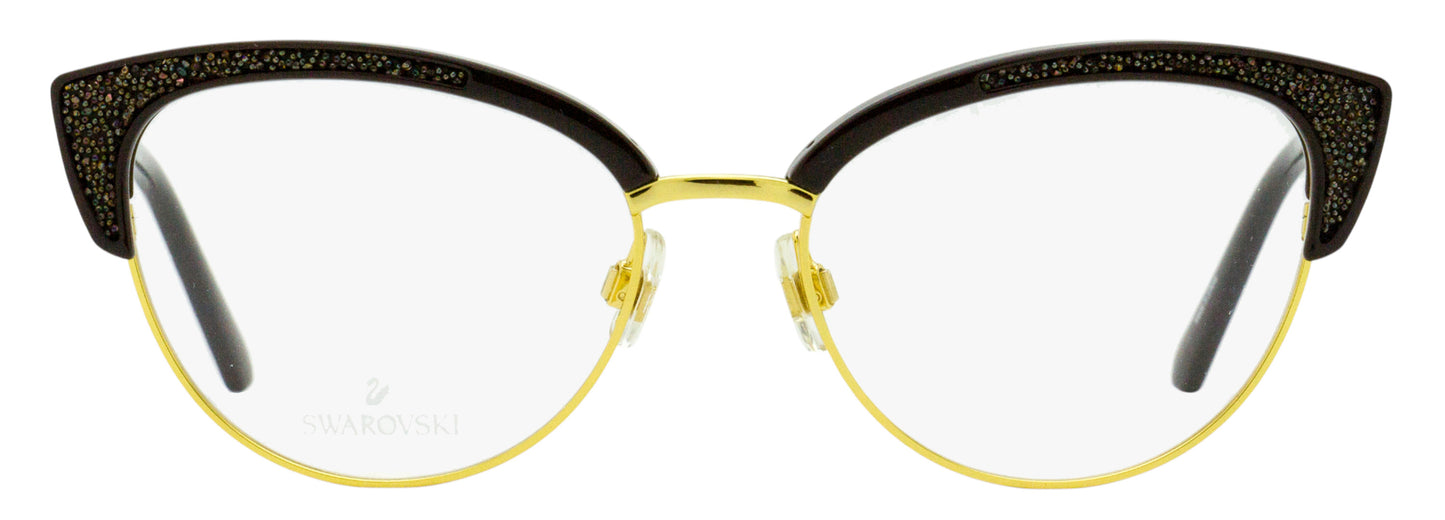 Swarovski Brow Line Eyeglasses SK5363 048 Deep Gold/Dark Brown 53mm