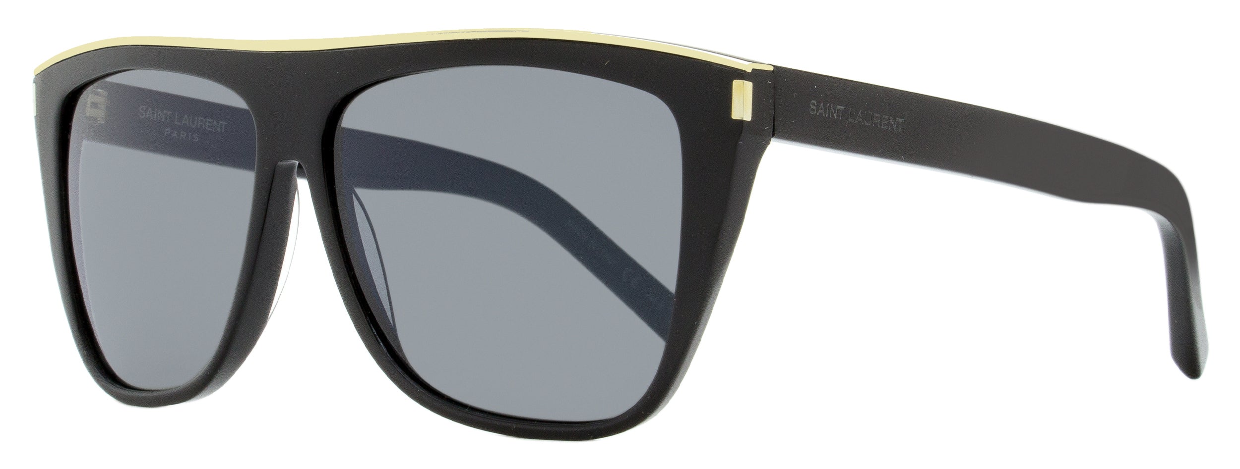 Saint Laurent New Wave Sunglasses SL 1 Combi 001 Black Gold 59mm YSL Stepani Style