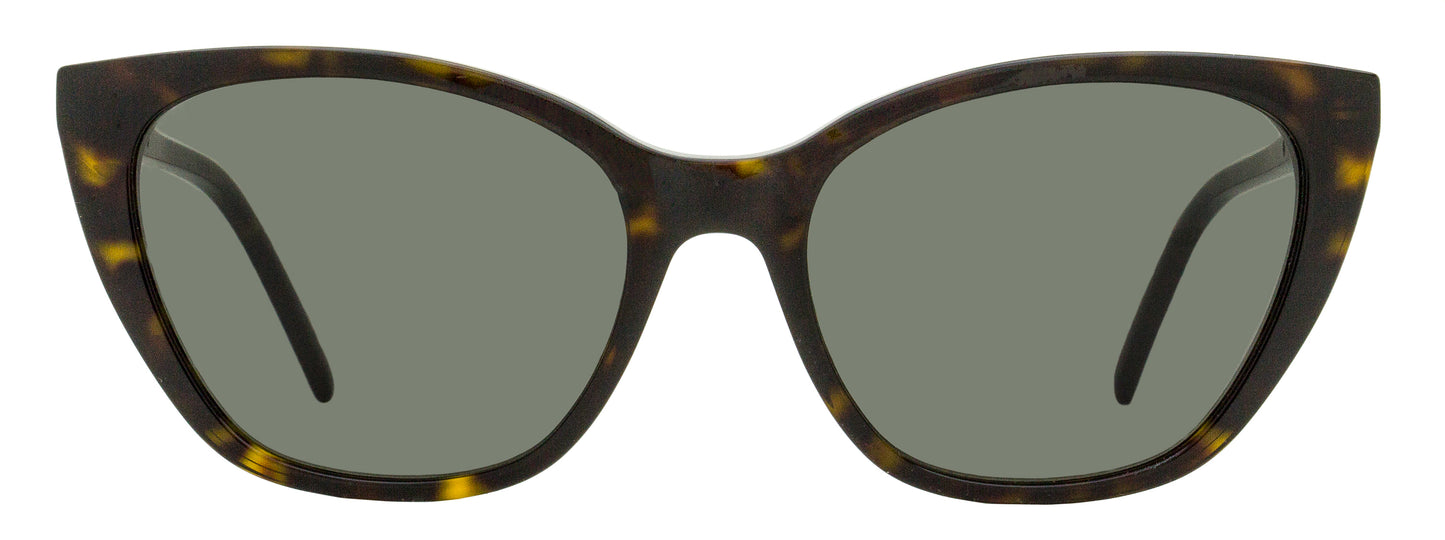 Saint Laurent Monogram Cat-Eye Sunglasses SL M69 002 Havana/Silver 56mm YSL