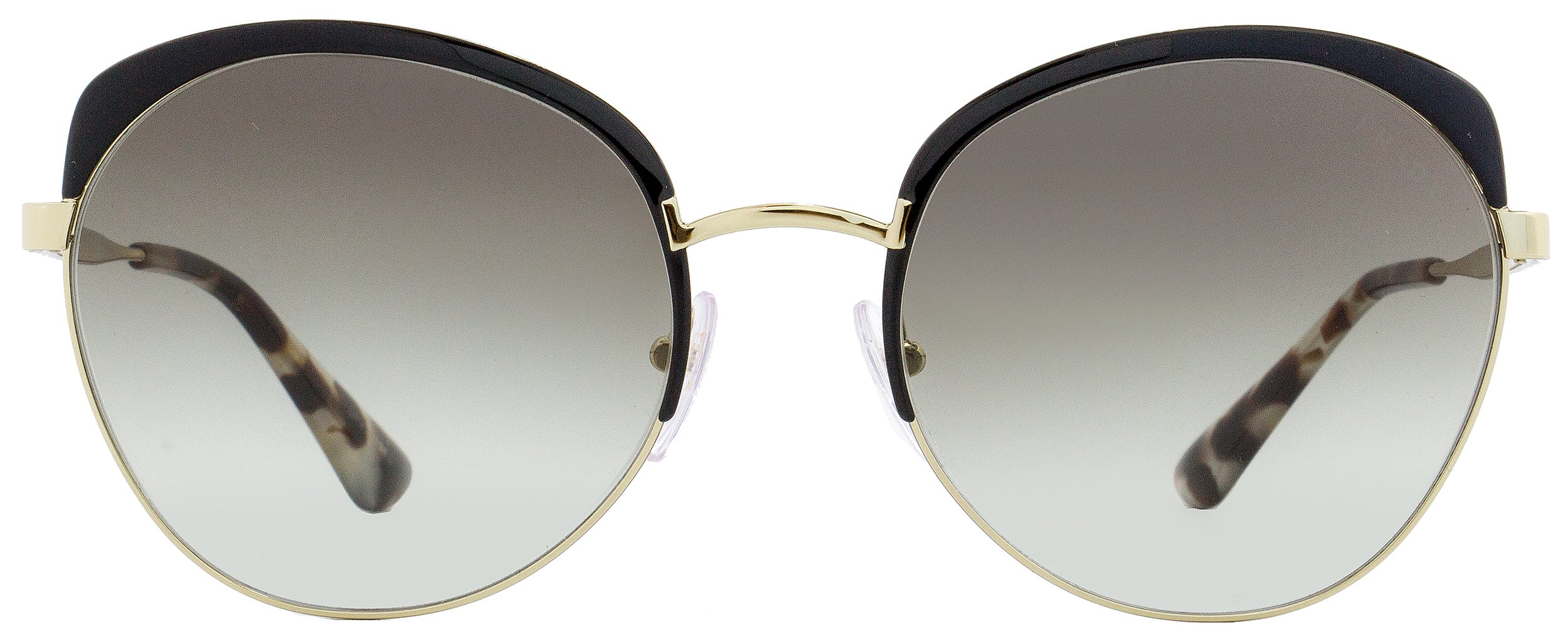 Prada Oval Sunglasses SPR54S QE3 0A7 Black Gold 59mm PR54SS Stepani Style