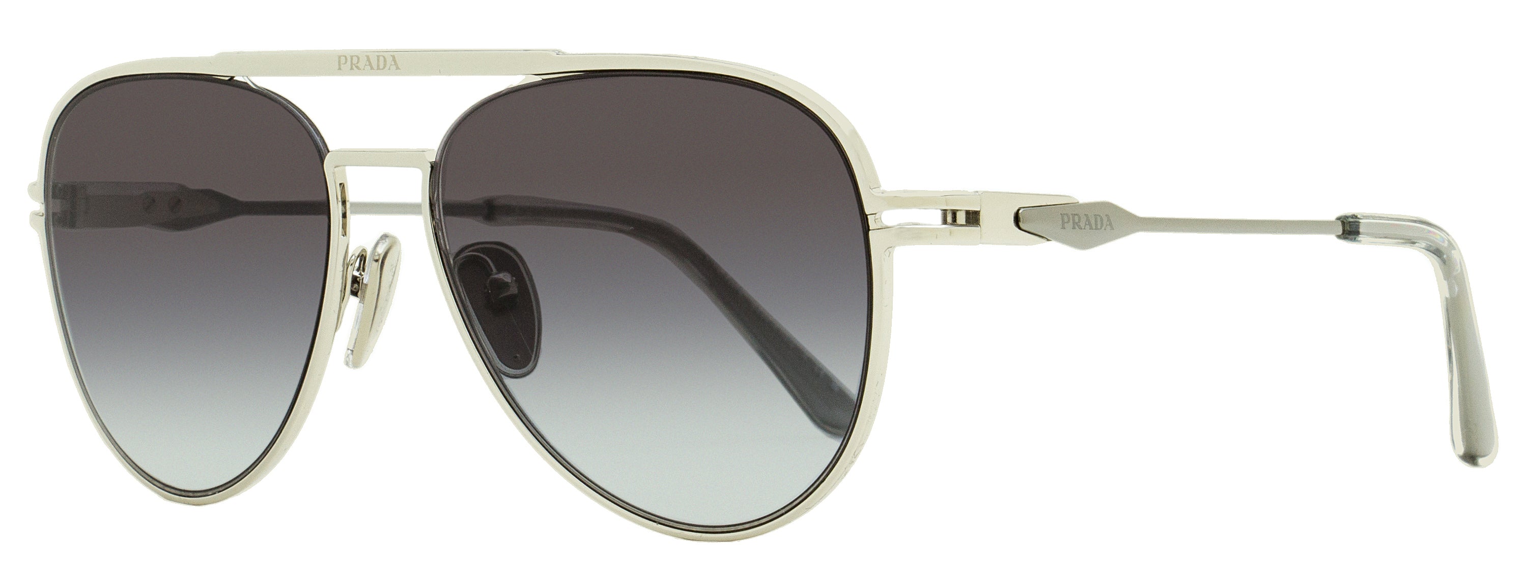 ヒデ Prada Pilot Sunglasses SPR54Z 1BC09S Silver 57mm – Stepani Style