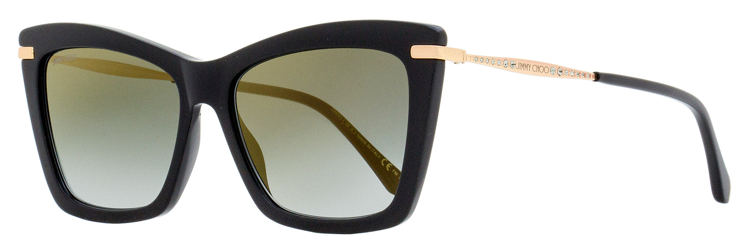 Jimmy Choo Rectangular Sady Sunglasses 807FQ Black/Gold 56mm