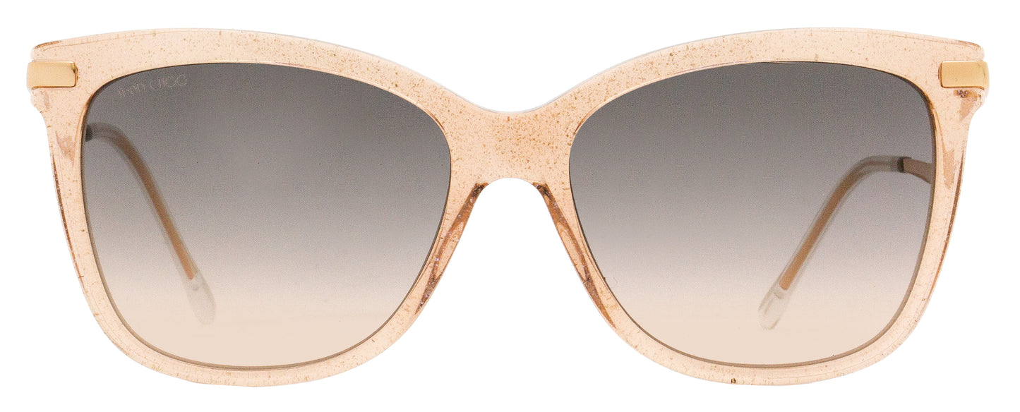 Jimmy Choo Rectangular Sunglasses Steff/S SQGFF Beige Glitter/Gold 55mm