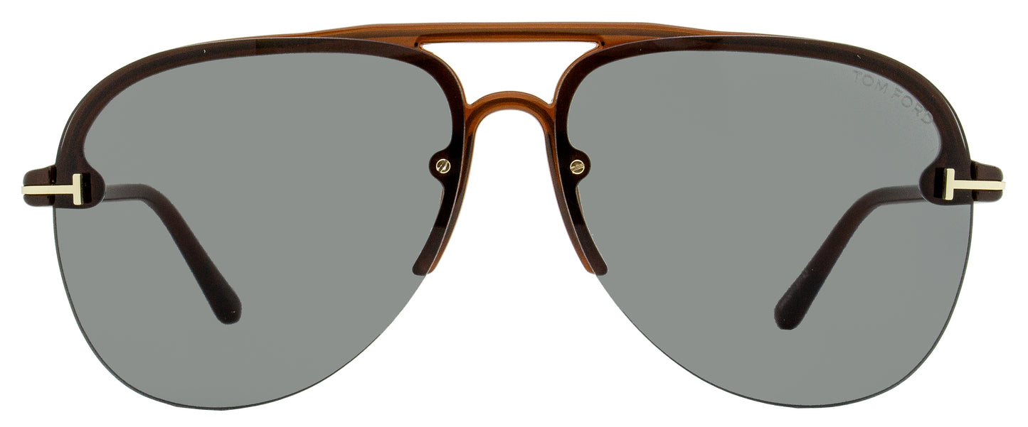 Tom Ford Pilot Sunglasses TF1004 Terry-02 45A Transparent Brown 62mm FT1004