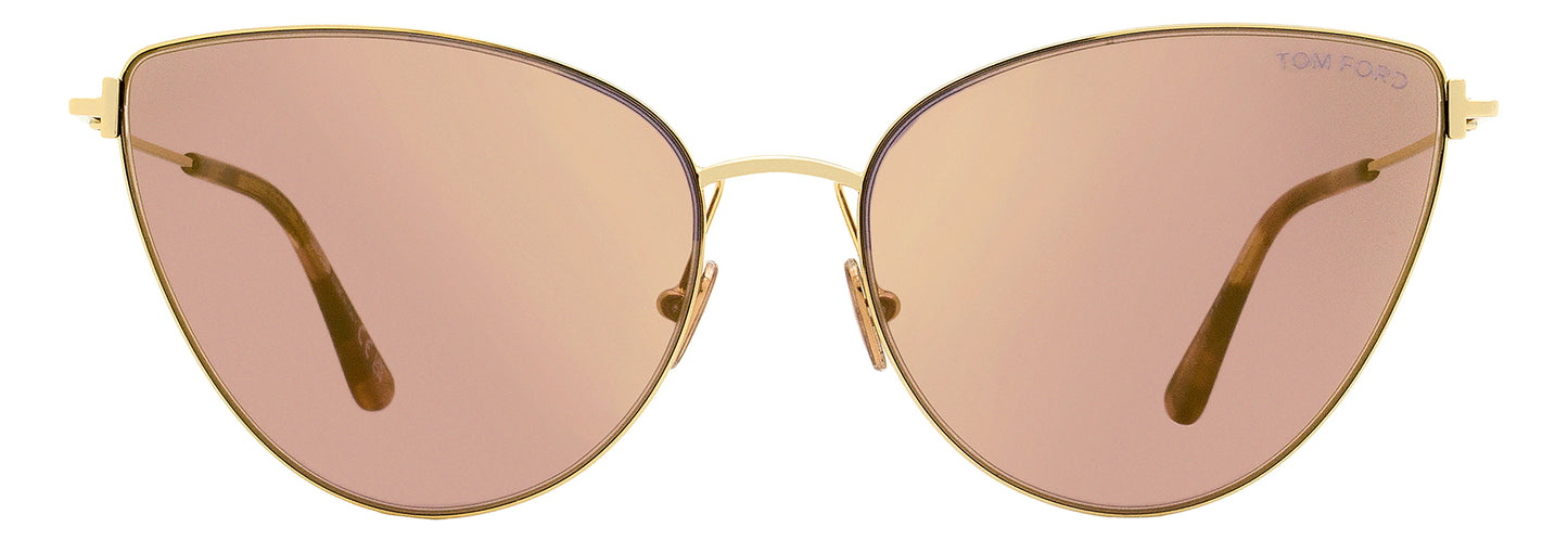 Tom Ford Cat Eye Sunglasses TF1005 Anais-02 28Z Gold/Rose Havana 62mm FT1005