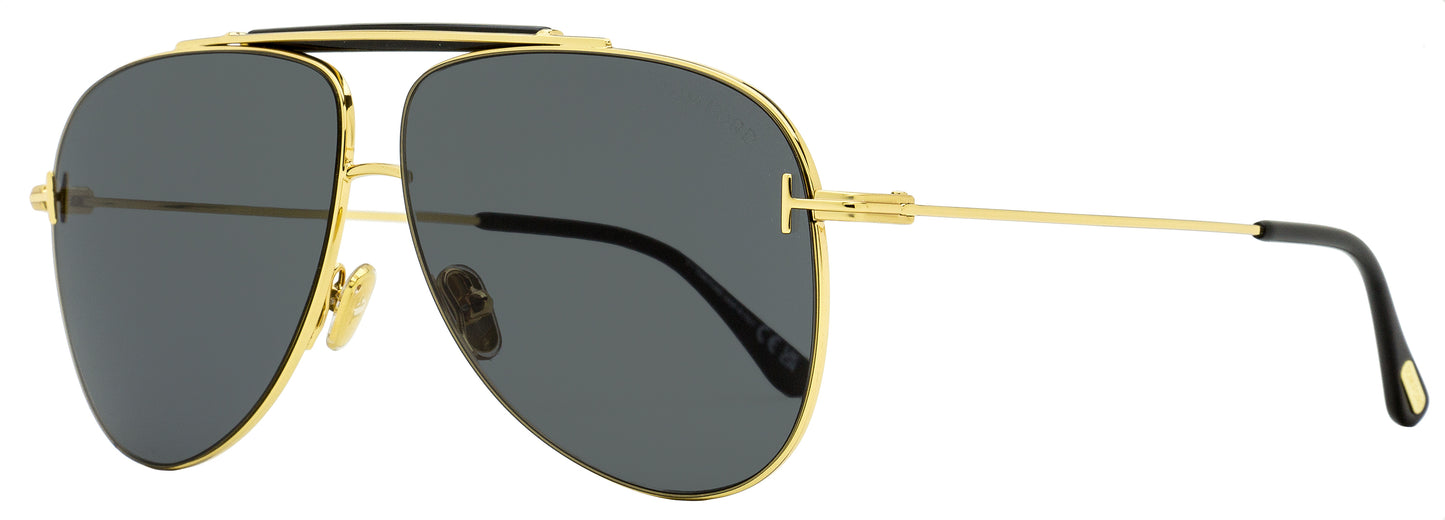 Tom Ford TF1018 Brady Pilot Sunglasses 30A Deep Gold/Black 60mm FT1018