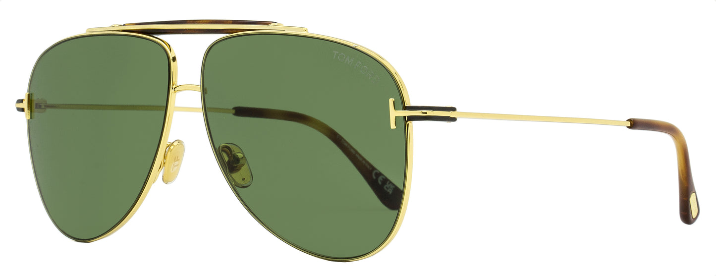 Tom Ford Brady Pilot Sunglasses TF1018 30N Yellow Gold 60mm FT1018