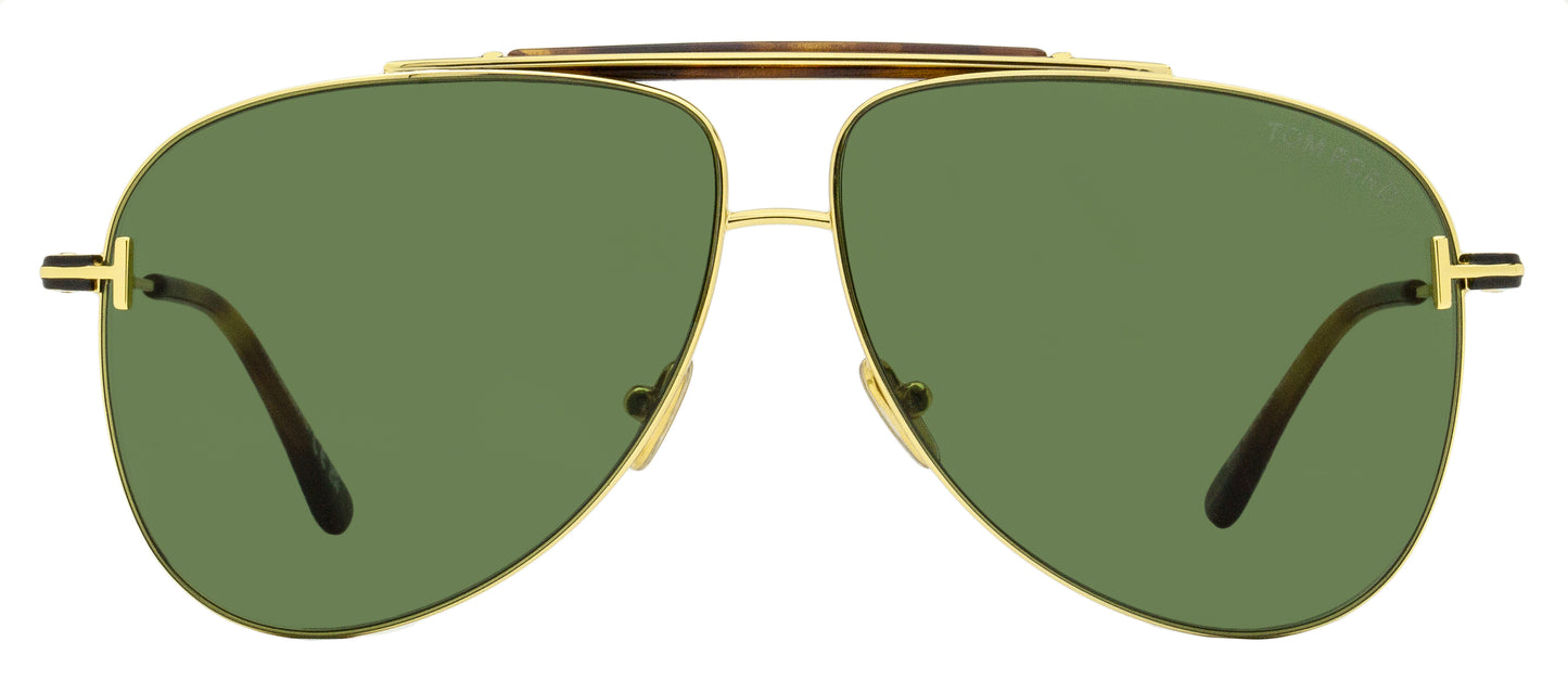 Tom Ford Brady Pilot Sunglasses TF1018 30N Yellow Gold 60mm FT1018