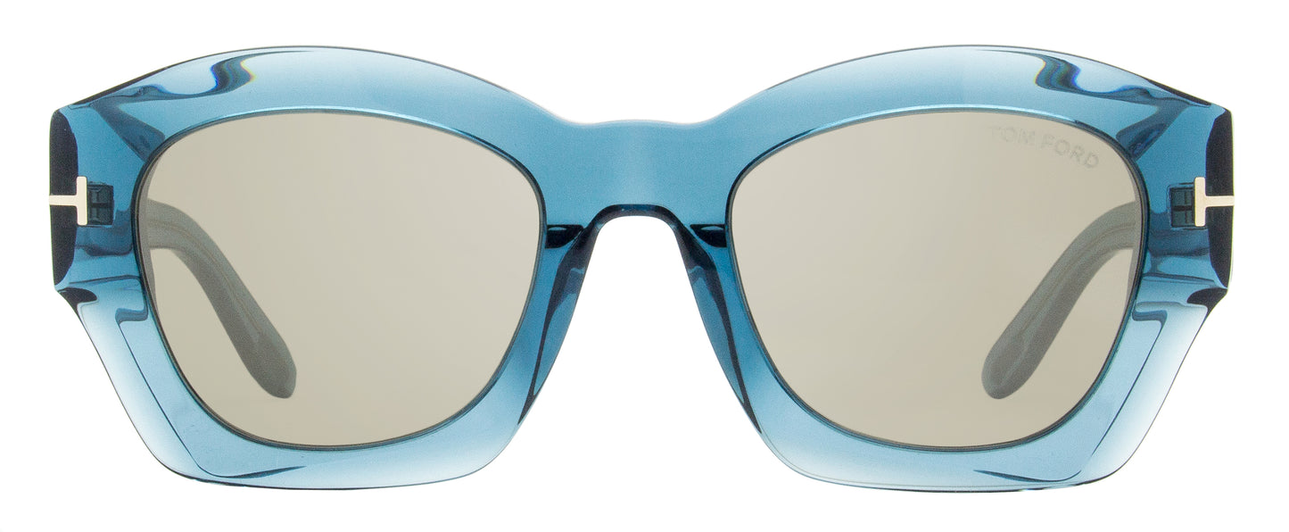 Tom Ford Guilliana Sunglasses TF1083 90L Transparent Aqua, 52mm FT1083