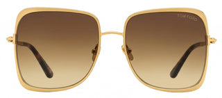Tom Ford Tara-02 Geometric Sunglasses TF1319 30F Deep Gold 57mm FT1319