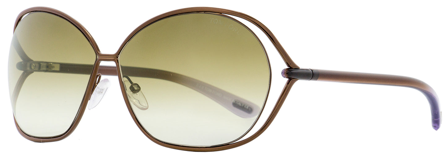 Tom Ford Oval Sunglasses TF157 Carla 48F Shiny Brown/Lilac 66mm FT0157