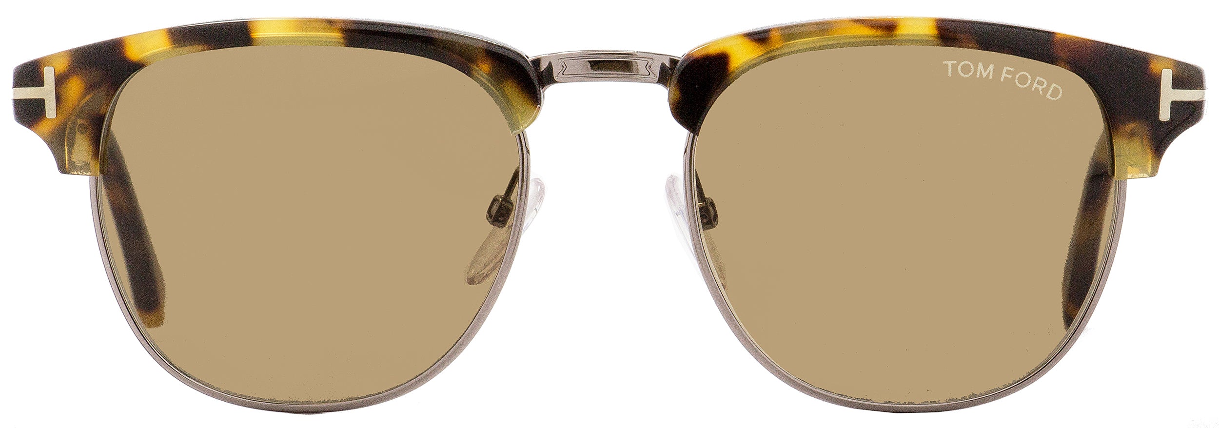 Tom Ford Oval Sunglasses TF248 Henry 55J Vintage Havana Ruthenium 53mm FT0248