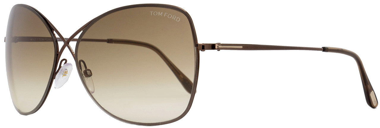 Tom Ford Butterfly Sunglasses TF250 Colette 48F Shiny Dark Brown FT0250