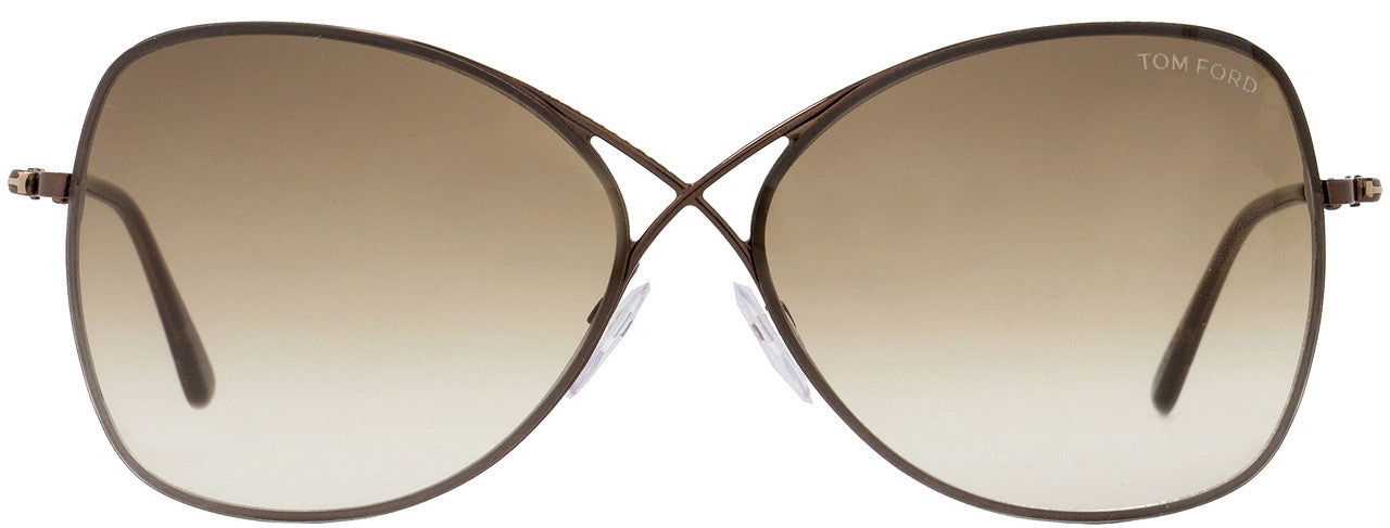 Tom Ford Butterfly Sunglasses TF250 Colette 48F Shiny Dark Brown FT0250