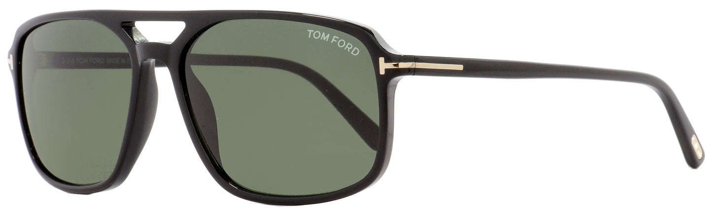 Tom Ford Rectangular Sunglasses TF332 Terry 01B Black/Gold 58mm FT0332