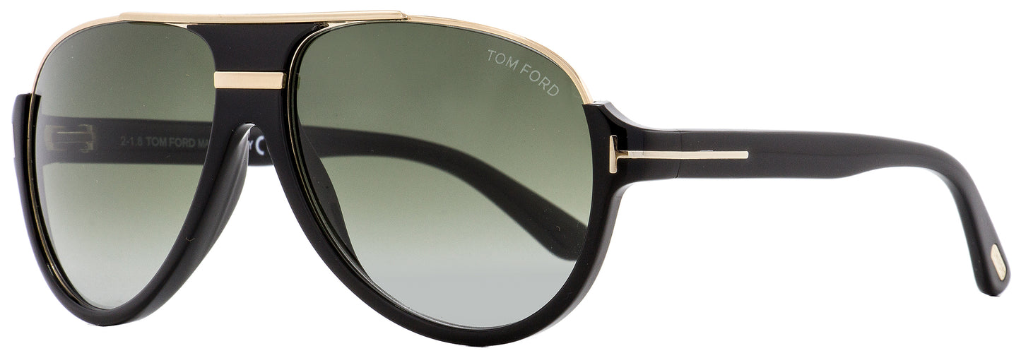 Tom Ford Pilot Sunglasses TF334 01P Shiny Black/Gold 59mm FT0334