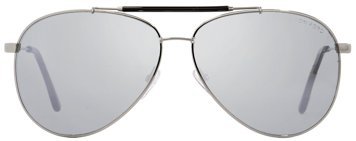 Tom Ford Pilot Sunglasses TF378 Rick 14Q Ruthenium/Havana 60mm FT0378