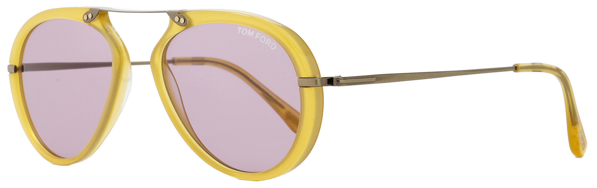 Tom Ford Oval Sunglasses TF473 Aaron 39Y Opal Honey Antique Bronze FT0473