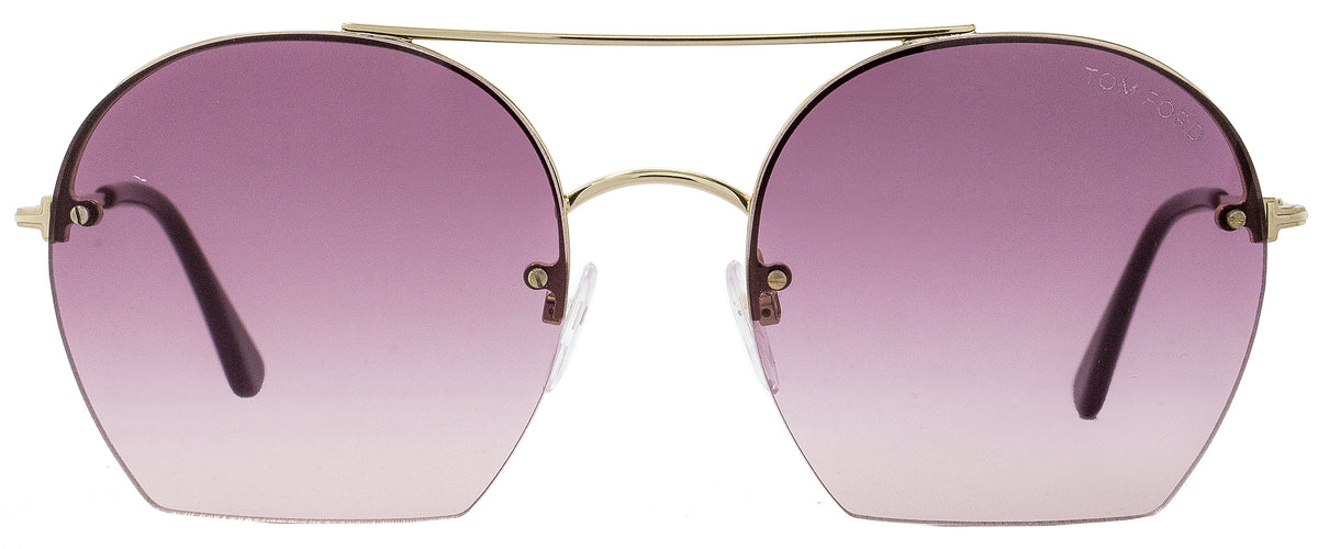 Tom Ford Oval Sunglasses TF506 Antonia 28Z Gold/Plum FT0506  display picture 3