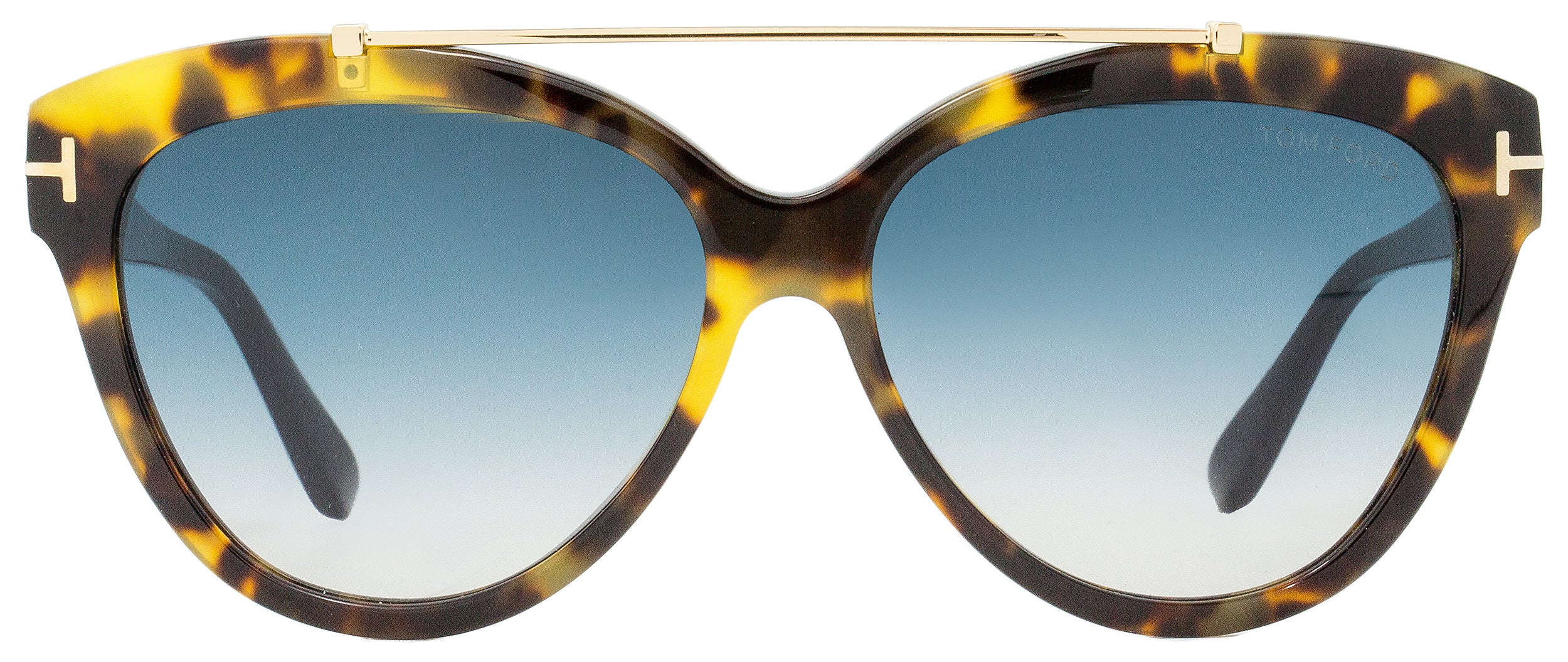 Tom Ford Butterfly Sunglasses TF518 Livia 56W Tortoise Black 58mm FT05 Stepani Style
